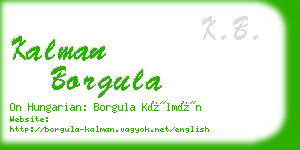 kalman borgula business card